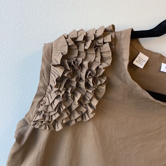 Sibel Saral XS sleeveless top brown cotton - Picture 2 of 12